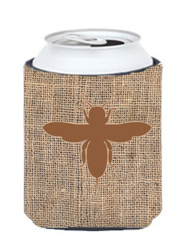 Bee Burlap And Brown Can Or Bottle Hugger