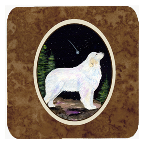 Starry Night Great Pyrenees Foam Coasters- Set Of 4