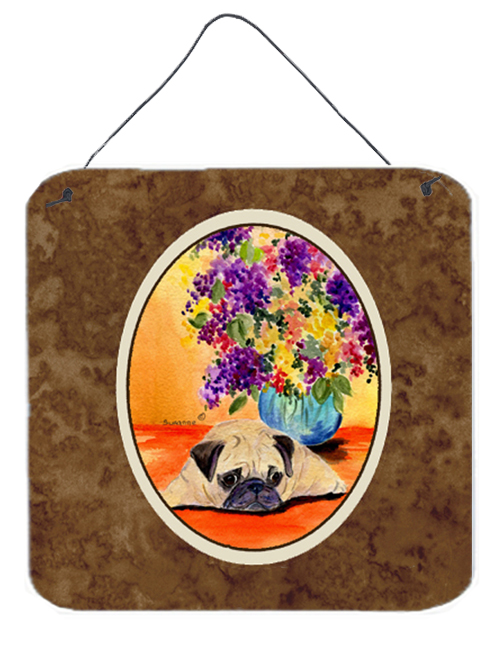 SS8294DS66 6 In. Pug Aluminium Metal Wall Or Door Hanging Prints