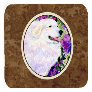 Great Pyrenees Foam Coasters, Set Of 4