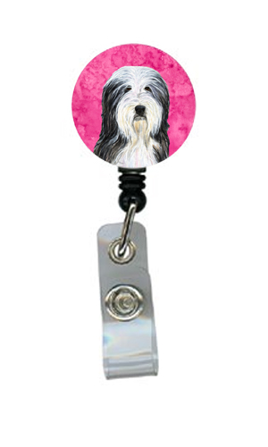 Bearded Collie Retractable Badge Reel Or Id Holder With Clip