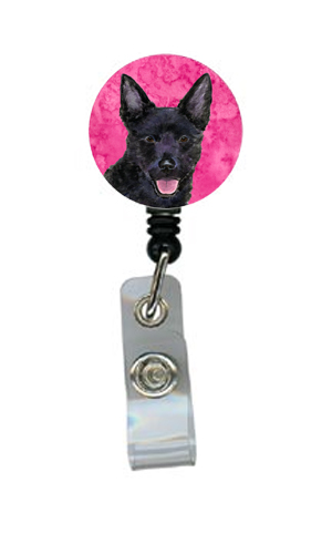 Australian Kelpie Retractable Badge Reel Or Id Holder With Clip