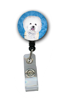Bichon Frise Retractable Badge Reel Or Id Holder With Clip