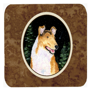 Starry Night Collie Smooth Foam Coasters- Set Of 4