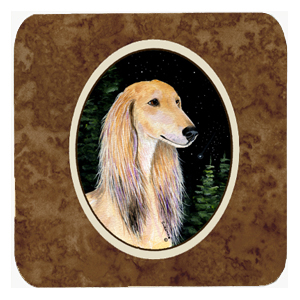 SS8485FC Starry Night Saluki Foam Coasters- Set Of 4