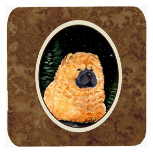 Starry Night Chow Chow Foam Coasters- Set Of 4
