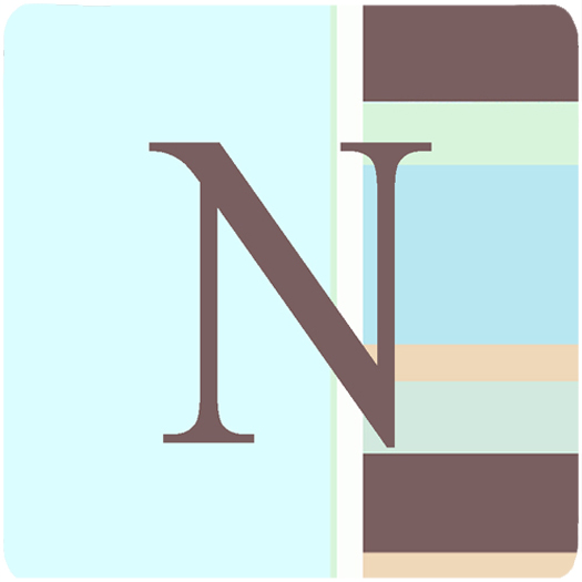 CJ1003-NFC Monogram - Blue Stripes Foam Coasters Initial Letter N- Set Of 4