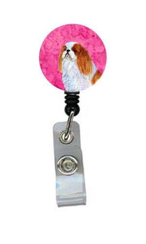 English Toy Spaniel Retractable Badge Reel Or Id Holder With Clip