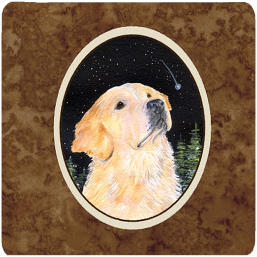 Starry Night Golden Retriever Foam Coasters- Set Of 4