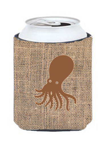 Octopus Burlap And Brown Can Or Bottle Hugger