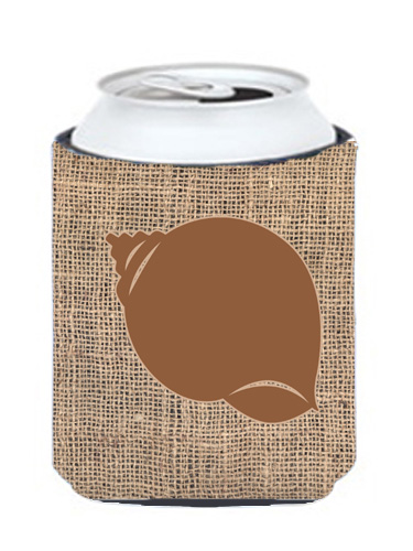 Shell Burlap And Brown Can Or Bottle  Hugger