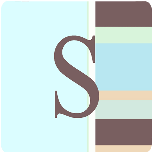 CJ1003-SFC Monogram - Blue Stripes Foam Coasters Initial Letter S- Set Of 4