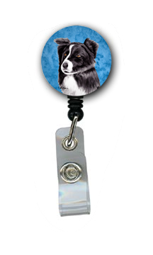 Border Collie Retractable Badge Reel Or Id Holder With Clip