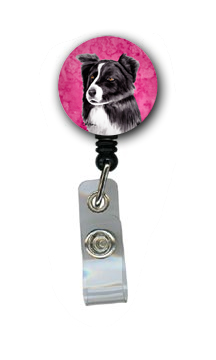 Border Collie Retractable Badge Reel Or Id Holder With Clip