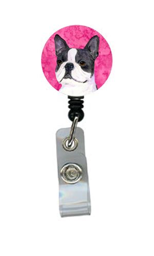 Boston Terrier Retractable Badge Reel Or Id Holder With Clip