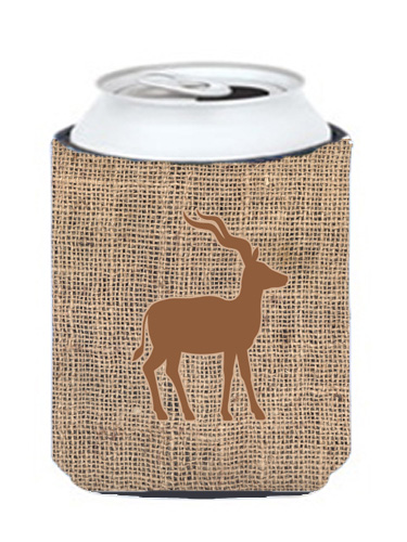 Deer Burlap And Brown Can Or Bottle  Hugger
