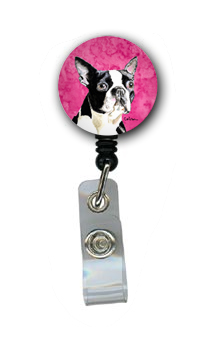 Boston Terrier Retractable Badge Reel Or Id Holder With Clip