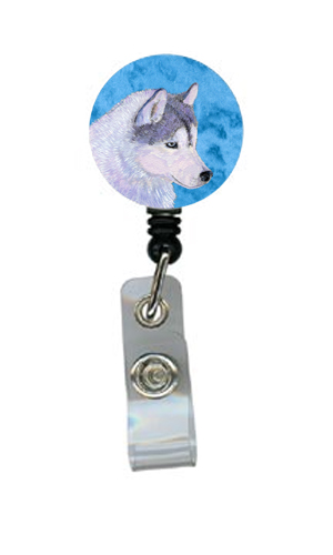 Siberian Husky Retractable Badge Reel Or Id Holder With Clip