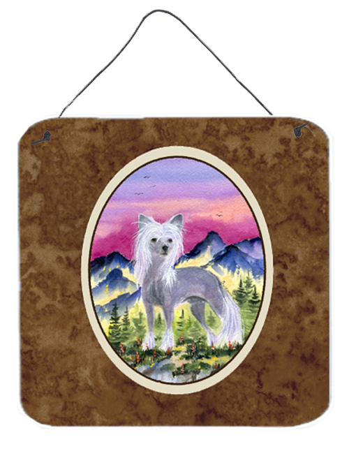 6 In. Chinese Crested Aluminium Metal Wall Or Door Hanging Prints