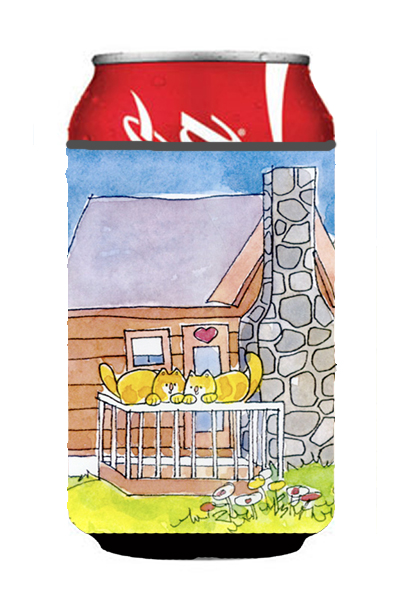 Picture of Carolines Treasures 6104CC Cat Love At The Log Cabin Can Or Bottle  Hugger