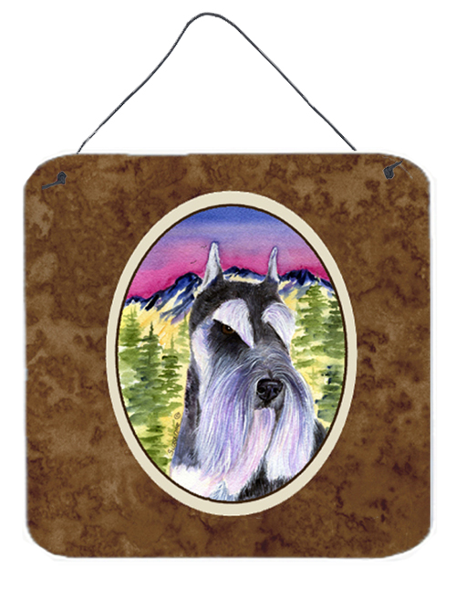 SS8340DS66 6 In. Schnauzer Aluminium Metal Wall Or Door Hanging Prints