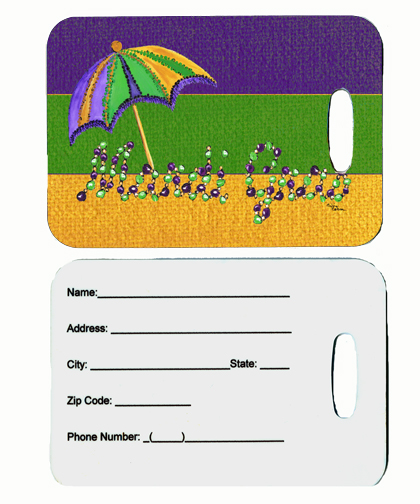 Mardi Gras Luggage Tags - Pair Of 2