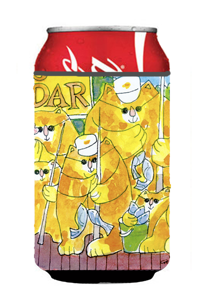 Picture of Carolines Treasures 6106CC Orange Tabby Fishing Cats Can Or Bottle  Hugger