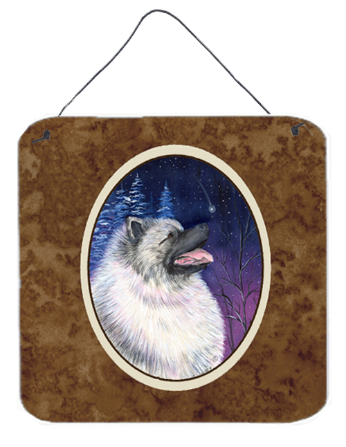 SS8350DS66 6 In. Starry Night Keeshond Aluminium Metal Wall Or Door Hanging Prints