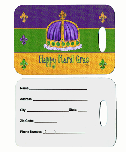 8385BT Mardi Gras Luggage Tags - Pair Of 2