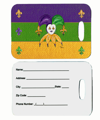 Mardi Gras Luggage Tags - Pair Of 2