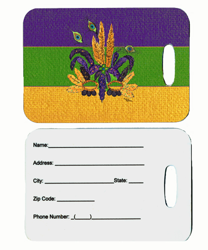 Mardi Gras Mask Luggage Tags - Pair Of 2