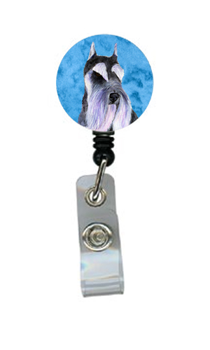 Schnauzer Retractable Badge Reel Or Id Holder With Clip