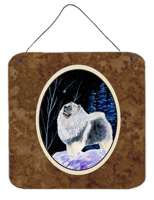6 In. Starry Night Keeshond Aluminium Metal Wall Or Door Hanging Prints
