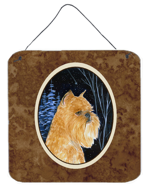6 In. Starry Night Brussels Griffon Aluminium Metal Wall Or Door Hanging Prints