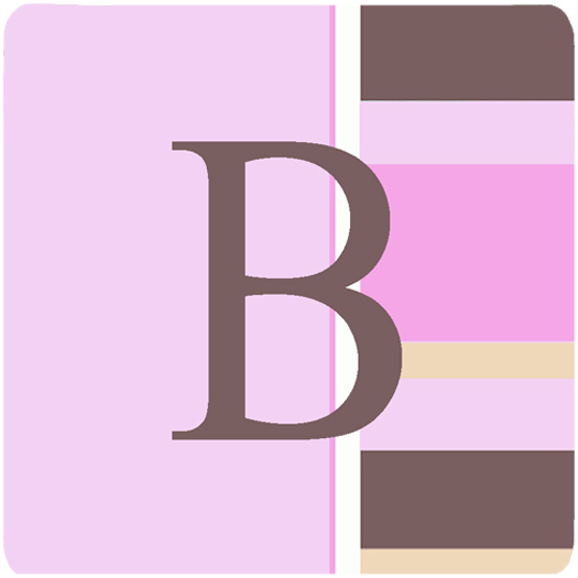 CJ1005-BFC Monogram - Pink Stripes Foam Coasters Initial Letter B- Set Of 4