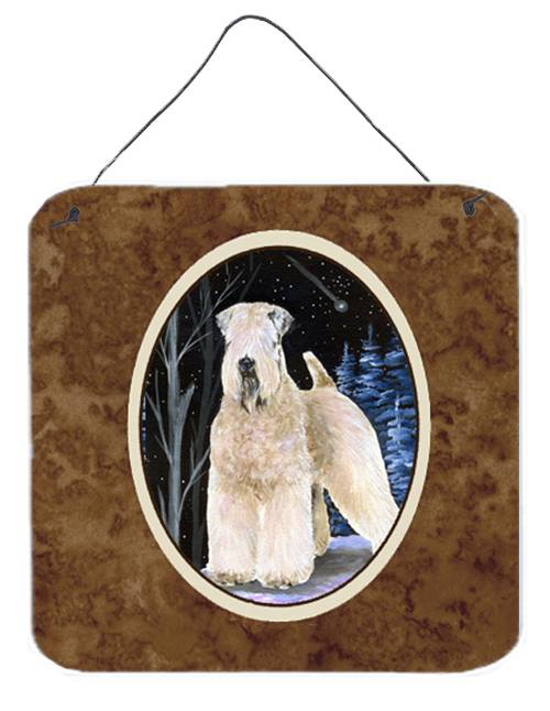 SS8364DS66 6 In. Starry Night Wheaten Terrier Soft Coated Aluminium Metal Wall Or Door Hanging Prints