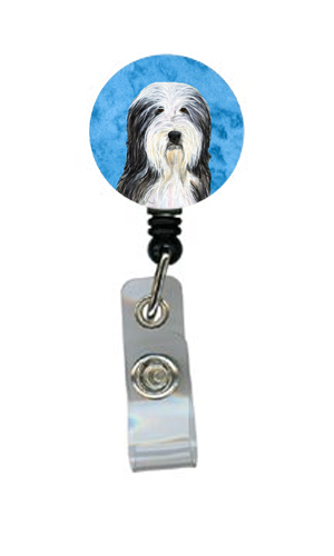 Bearded Collie Retractable Badge Reel Or Id Holder With Clip