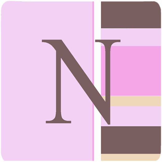Monogram - Pink Stripes Foam Coasters Initial Letter N, Set Of 4