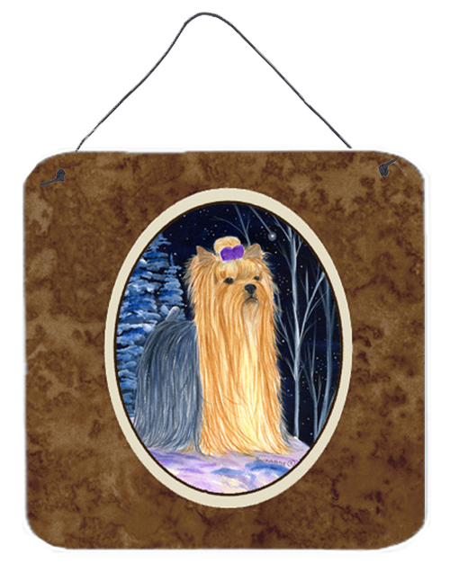SS8365DS66 6 In. Starry Night Yorkie Aluminium Metal Wall Or Door Hanging Prints
