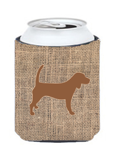 Beagle Burlap And Brown Can Or Bottle Hugger