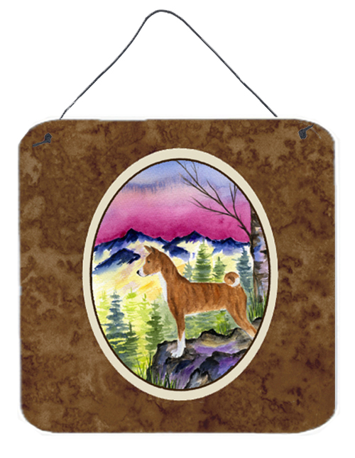 SS8371DS66 6 In. Basenji Aluminium Metal Wall Or Door Hanging Prints