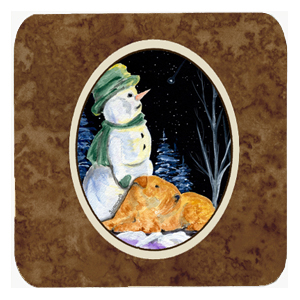 Snowman With Lakeland Terrier Foam Coasters- Set Of 4