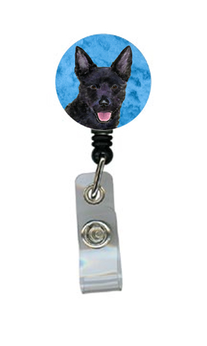 Australian Kelpie Retractable Badge Reel Or Id Holder With Clip