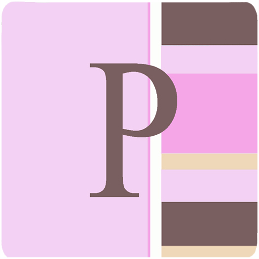 Monogram - Pink Stripes Foam Coasters Initial Letter P, Set Of 4