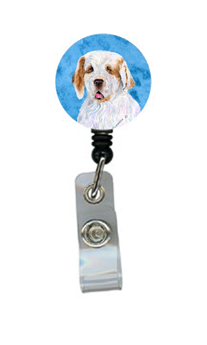 Clumber Spaniel Retractable Badge Reel Or Id Holder With Clip