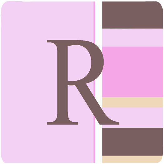 CJ1005-RFC Monogram - Pink Stripes Foam Coasters Initial Letter R- Set Of 4