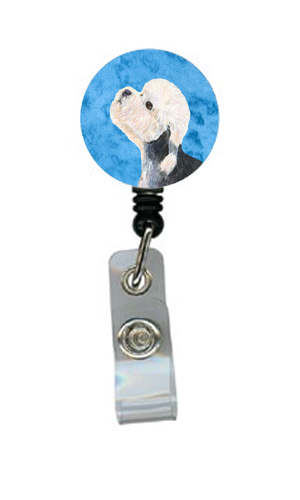SS4779-BU-BR Dandie Dinmont Terrier Retractable Badge Reel Or Id Holder With Clip