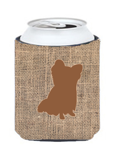 Chihuahua Burlap And Brown Can Or Bottle Hugger