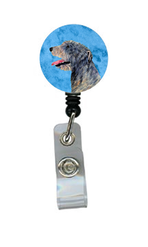 Irish Wolfhound Retractable Badge Reel Or Id Holder With Clip