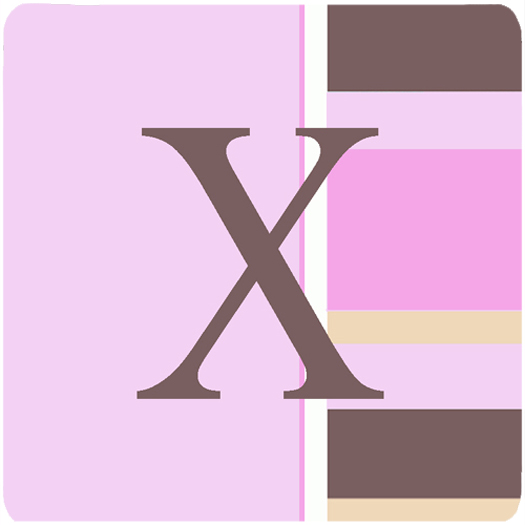 Monogram - Pink Stripes Foam Coasters Initial Letter X, Set Of 4